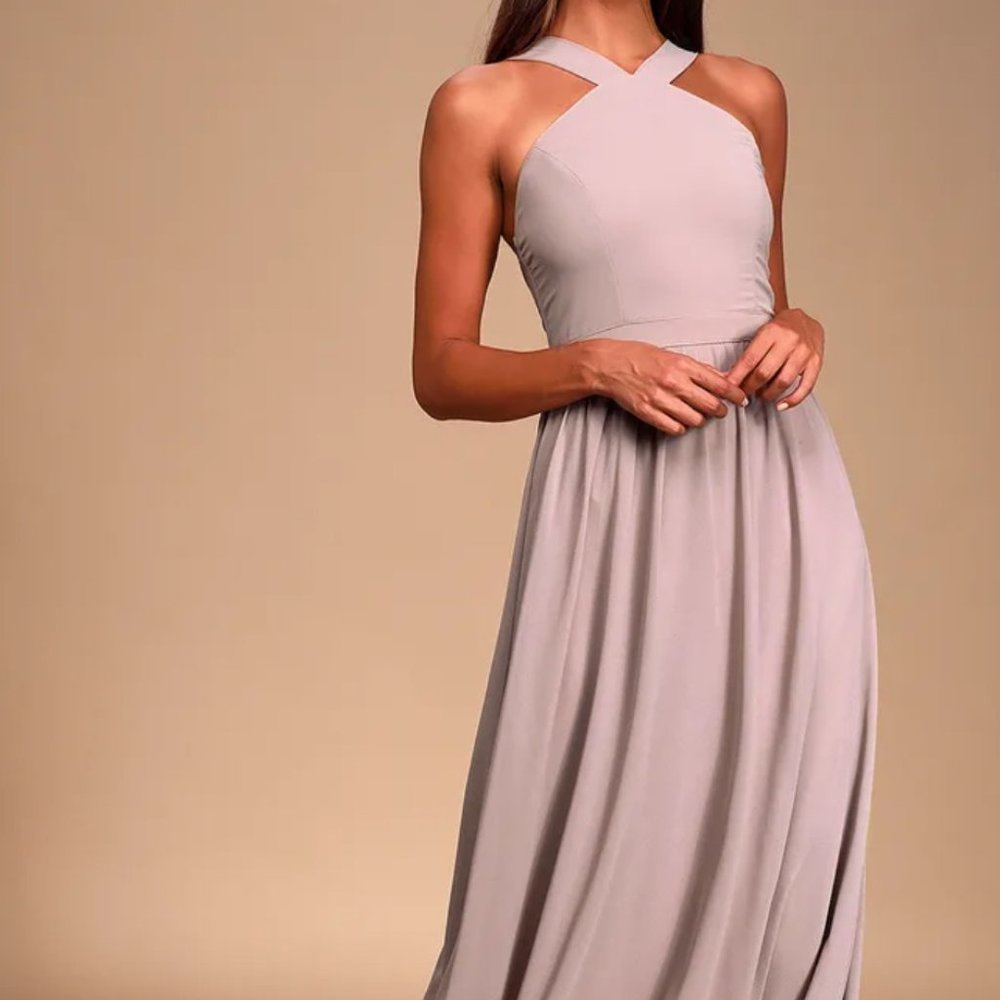 Lulu's Taupe Maxi Dress